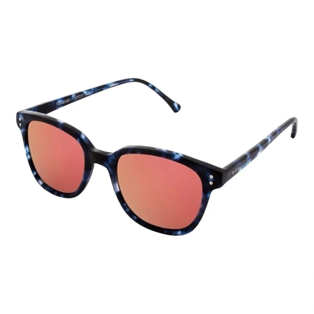 Komono Renee Sunglasses Matte Indigo Demi navy tortoise reflective